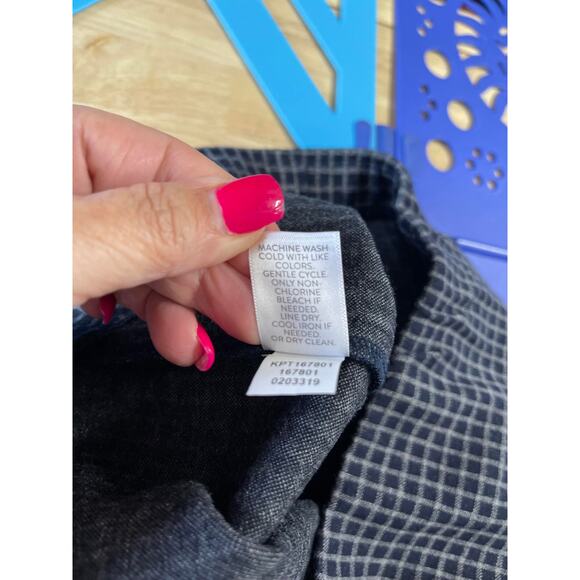 J. Jill slacks pants trousers women's medium (see notes) gray checked on black - Picture 9 of 15